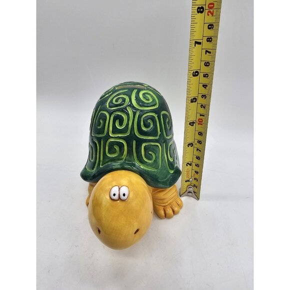 Vintage Ceramic Turtle Piggy Bank Kitschy Handmade Children's Nursery - Picture 12 of 12